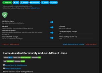 AdGuard Home in HomeAssistant installieren